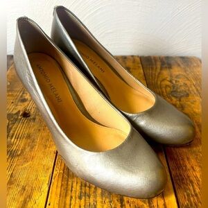 Antonio Melani Tailor Pumps Women's 6M Silver Metallic Leather Heels